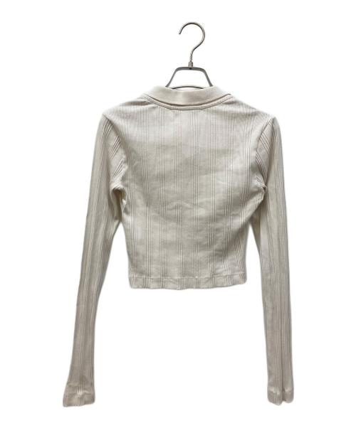 Calvin Klein（カルバンクライン）Calvin Klein (カルバンクライン) 長袖クロップトップス アイボリー サイズ:Sの古着・服飾アイテム