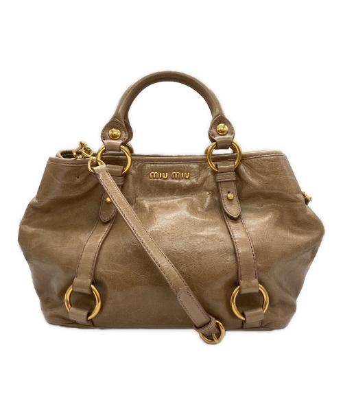 MIU MIU（ミュウミュウ）MIU MIU (ミュウミュウ) 2WAYバッグ ベージュの古着・服飾アイテム