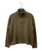 POLO RALPH LAURENポロ・ラルフローレン）の古着「ハーフジップスウェット」｜オリーブ