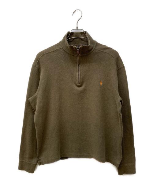 POLO RALPH LAUREN（ポロ・ラルフローレン）POLO RALPH LAUREN (ポロ・ラルフローレン) ハーフジップスウェット オリーブ サイズ:Sの古着・服飾アイテム