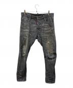 DSQUARED2ディースクエアード）の古着「加工デニムパンツ」｜グレー