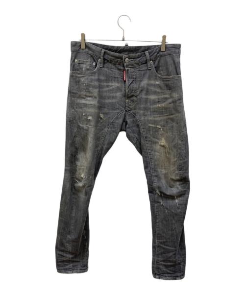 DSQUARED2（ディースクエアード）DSQUARED2 (ディースクエアード) 加工デニムパンツ グレー サイズ:Lの古着・服飾アイテム