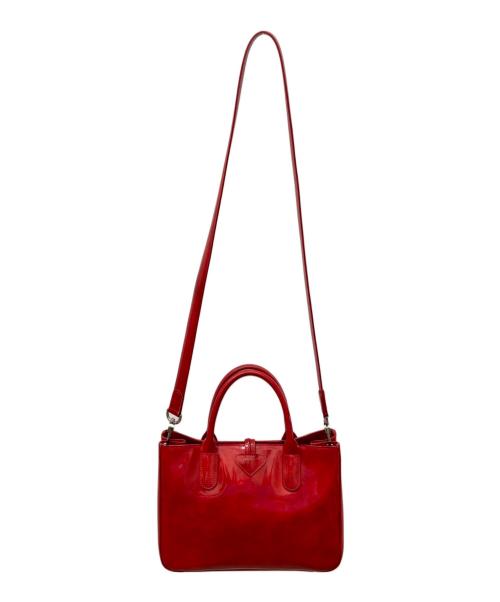 LONGCHAMP（ロンシャン）LONGCHAMP (ロンシャン) エナメルショルダーバッグ レッドの古着・服飾アイテム