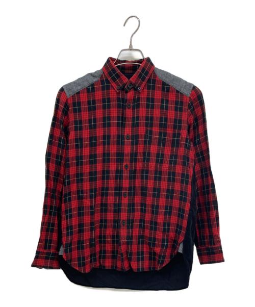 COMME des GARCONS JUNYA WATANABE MAN（コム デ ギャルソン ジュンヤ ワタナベ マン）COMME des GARCONS JUNYA WATANABE MAN (コム デ ギャルソン ジュンヤ ワタナベ マン) 切替シャツ レッド×ブラック サイズ:XSの古着・服飾アイテム