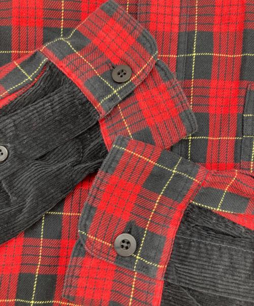 COMME des GARCONS JUNYA WATANABE MAN（コム デ ギャルソン ジュンヤ ワタナベ マン）COMME des GARCONS JUNYA WATANABE MAN (コム デ ギャルソン ジュンヤ ワタナベ マン) 切替シャツ レッド×ブラック サイズ:XSの古着・服飾アイテム