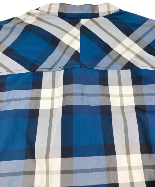 machatt（マチャット）machatt (マチャット) バンドカラーチェックシャツ ブルー サイズ:FREEの古着・服飾アイテム