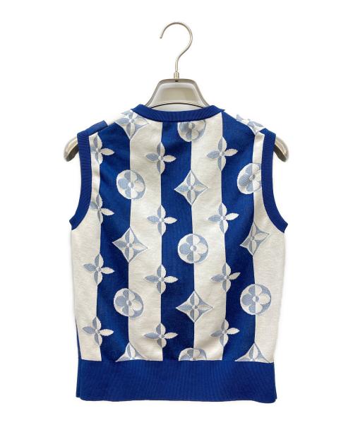 LOUIS VUITTON（ルイ ヴィトン）LOUIS VUITTON (ルイ ヴィトン) モノグラムシルクブレンドニットベスト ブルー サイズ:Sの古着・服飾アイテム