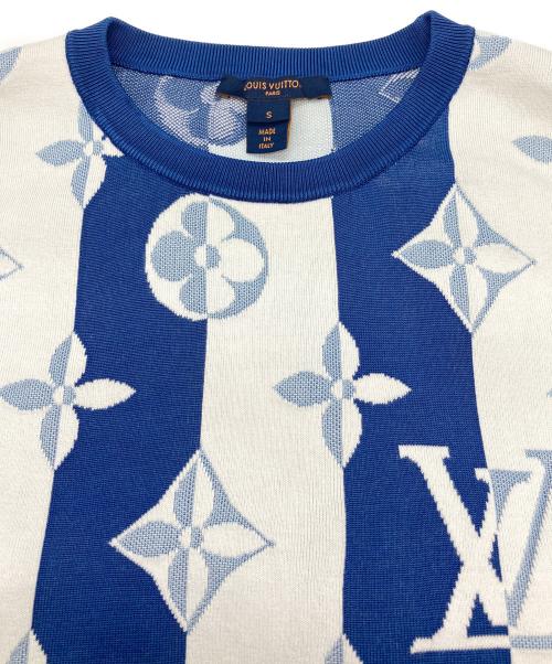 LOUIS VUITTON（ルイ ヴィトン）LOUIS VUITTON (ルイ ヴィトン) モノグラムシルクブレンドニットベスト ブルー サイズ:Sの古着・服飾アイテム