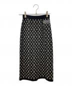 LOUIS VUITTONルイ ヴィトン）の古着「モノグラムシルクブレンドニットスカート」｜ブラック