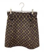 LOUIS VUITTONルイ ヴィトン）の古着「ウールモノグラムミニスカート」｜ブラウン