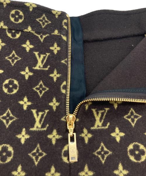 LOUIS VUITTON（ルイ ヴィトン）LOUIS VUITTON (ルイ ヴィトン) ウールモノグラムミニスカート ブラウン サイズ:34の古着・服飾アイテム
