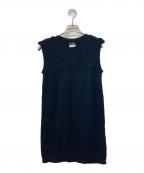 CHANELシャネル）の古着「ココ釦ノースリーブニットワンピース」｜ブラック