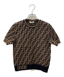 FENDI（フェンディ）の古着「S/S ズッカ柄ニット」｜ブラウン