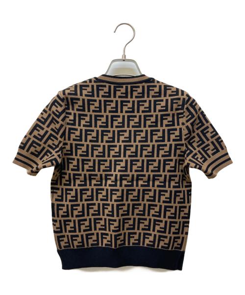 FENDI（フェンディ）FENDI (フェンディ) S/S ズッカ柄ニット ブラウン サイズ:36の古着・服飾アイテム