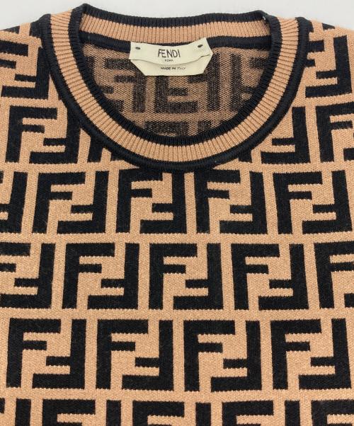 FENDI（フェンディ）FENDI (フェンディ) S/S ズッカ柄ニット ブラウン サイズ:36の古着・服飾アイテム