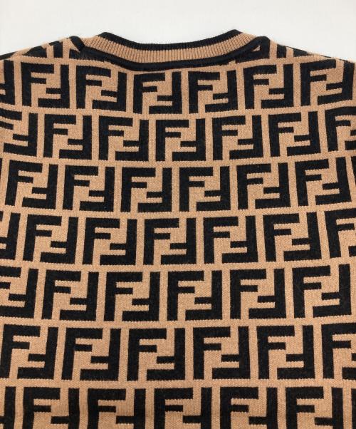FENDI（フェンディ）FENDI (フェンディ) S/S ズッカ柄ニット ブラウン サイズ:36の古着・服飾アイテム