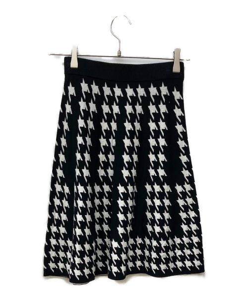 HUGO（ヒューゴ ボス）HUGO (ヒューゴ ボス) グレンチェックニットスカート ブラック×ホワイト サイズ:XSの古着・服飾アイテム