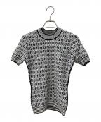 FENDIフェンディ）の古着「S/Sズッカ柄ニット」｜ブラック×ホワイト