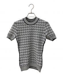 FENDI（フェンディ）の古着「S/Sズッカ柄ニット」｜ブラック×ホワイト