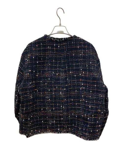 23区（ニジュウサンク）23区 (ニジュウサンク) ミックスツイードジャケット ブラック サイズ:44の古着・服飾アイテム