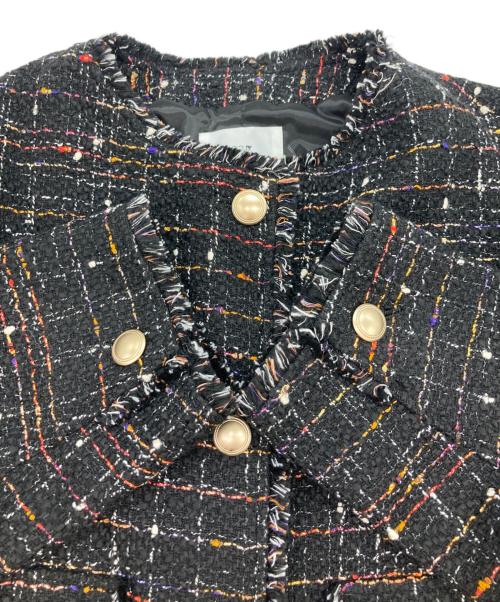 23区（ニジュウサンク）23区 (ニジュウサンク) ミックスツイードジャケット ブラック サイズ:44の古着・服飾アイテム