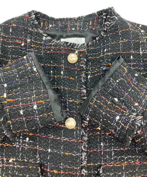 23区（ニジュウサンク）23区 (ニジュウサンク) ミックスツイードジャケット ブラック サイズ:44の古着・服飾アイテム