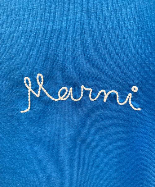 MARNI（マルニ）MARNI (マルニ) イタリックロゴ刺繍Tシャツ スカイブルー サイズ:38の古着・服飾アイテム