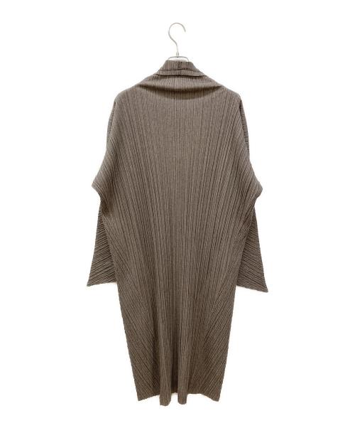 PLEATS PLEASE（プリーツプリーズ）PLEATS PLEASE (プリーツプリーズ) マイクロバーズアイハイネックワンピース ブラウン サイズ:不明の古着・服飾アイテム