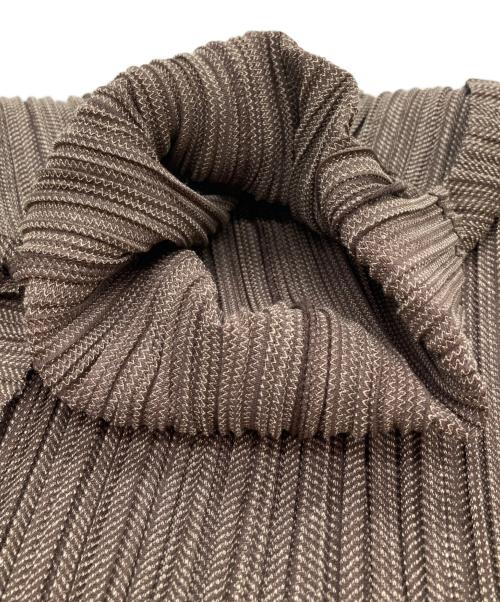 PLEATS PLEASE（プリーツプリーズ）PLEATS PLEASE (プリーツプリーズ) マイクロバーズアイハイネックワンピース ブラウン サイズ:不明の古着・服飾アイテム