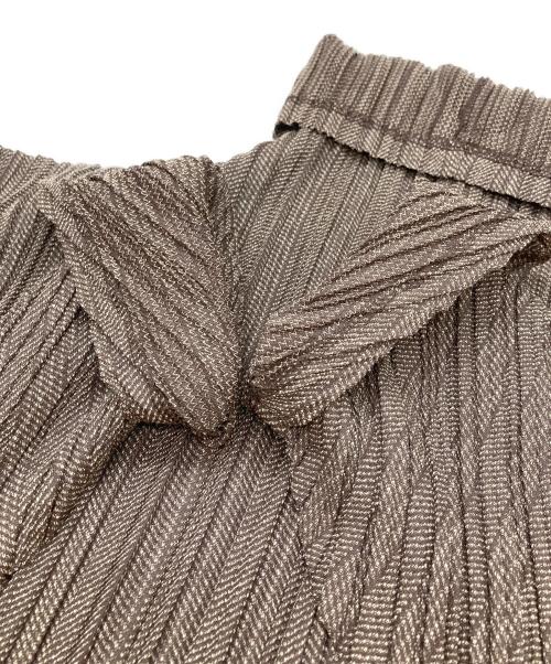 PLEATS PLEASE（プリーツプリーズ）PLEATS PLEASE (プリーツプリーズ) マイクロバーズアイハイネックワンピース ブラウン サイズ:不明の古着・服飾アイテム