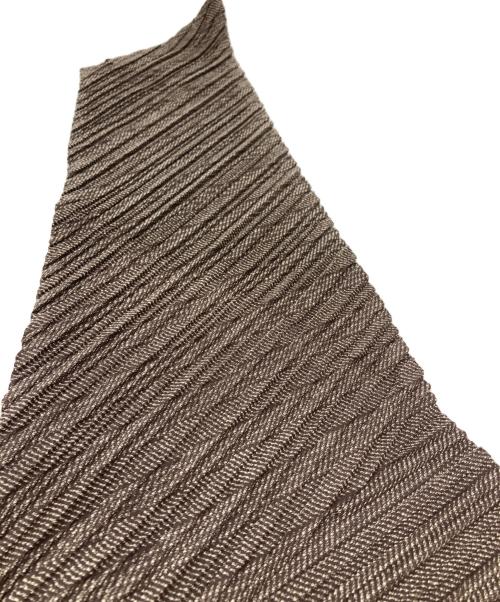 PLEATS PLEASE（プリーツプリーズ）PLEATS PLEASE (プリーツプリーズ) マイクロバーズアイハイネックワンピース ブラウン サイズ:不明の古着・服飾アイテム