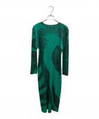 PLEATS PLEASEプリーツプリーズ）の古着「染めプリーツワンピース」｜グリーン×ブラック