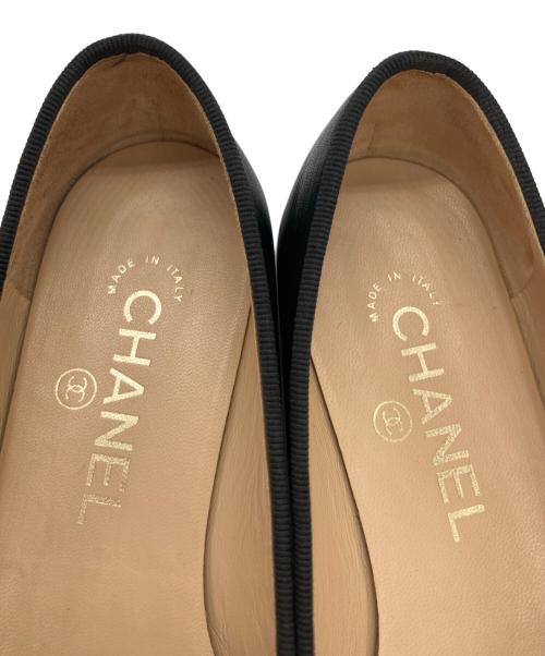 CHANEL（シャネル）CHANEL (シャネル) ココマークキャップトゥバレエシューズ ブラック サイズ:35Cの古着・服飾アイテム