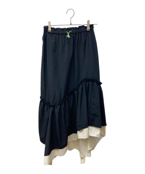 machatt（マチャット）machatt (マチャット) フレアロングスカート ブラック サイズ:FREEの古着・服飾アイテム