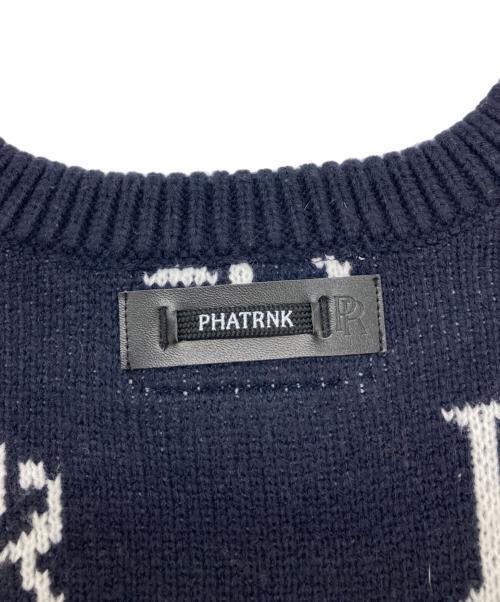 PHATRNK（ファットランク）phatrnk (ファットランク) PRロゴニット ネイビー サイズ:Sの古着・服飾アイテム