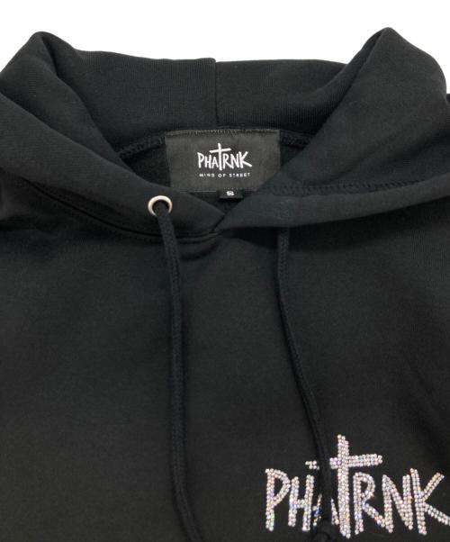 PHATRNK（ファットランク）PHATRNK (ファットランク) ラインストーンロゴパーカー ブラック サイズ:Sの古着・服飾アイテム
