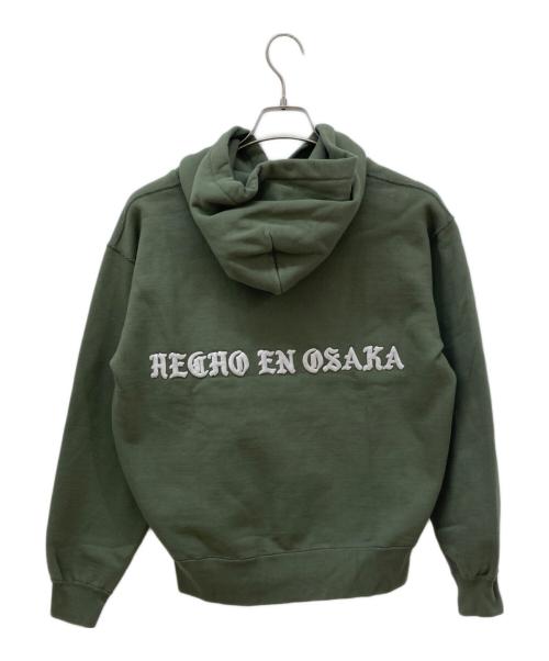 PHATRNK（ファットランク）PHATRNK (ファットランク) フロッキープリントクロスロゴパーカー グリーン サイズ:Mの古着・服飾アイテム
