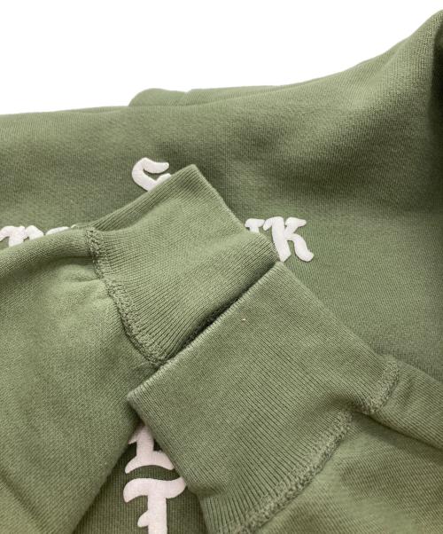 PHATRNK（ファットランク）PHATRNK (ファットランク) フロッキープリントクロスロゴパーカー グリーン サイズ:Mの古着・服飾アイテム