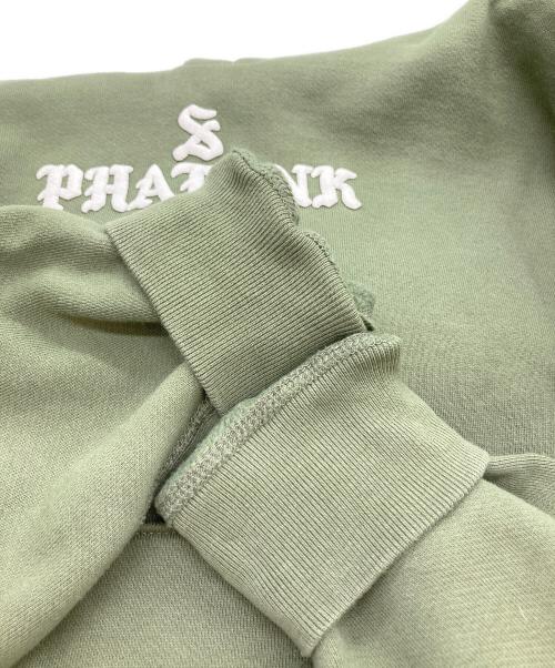 PHATRNK（ファットランク）PHATRNK (ファットランク) フロッキープリントクロスロゴパーカー グリーン サイズ:Mの古着・服飾アイテム