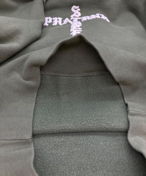 PHATRNK（ファットランク）PHATRNK (ファットランク) フロッキープリントクロスロゴパーカー グリーン サイズ:Mの古着・服飾アイテム