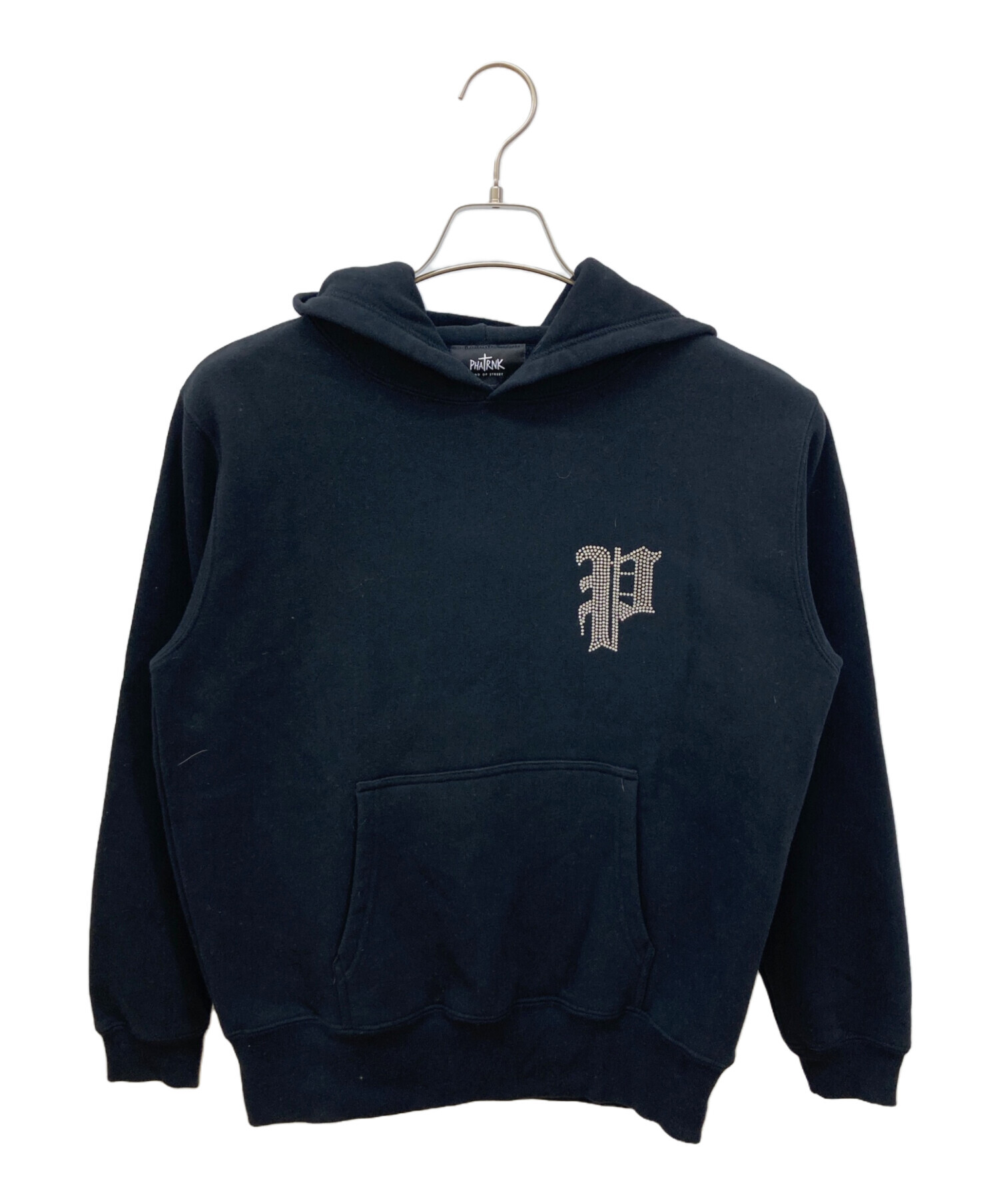 PHATRNK (ファットランク) ラインストーンロゴパーカー ブラック サイズ:S