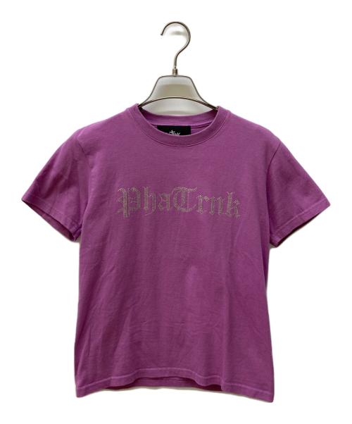 PHATRNK（ファットランク）PHATRNK (ファットランク) ラインストーンTシャツ パープル サイズ:XSの古着・服飾アイテム