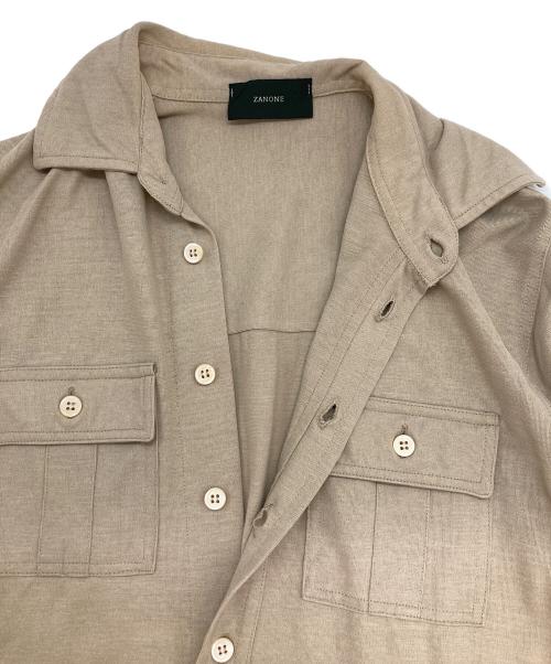 Zanone（ザノーネ）Zanone (ザノーネ) コットンニットシャツ ベージュ サイズ:44の古着・服飾アイテム