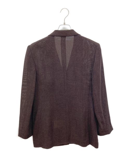 Burberry's（バーバリー）Burberry's (バーバリーズ) リネンブレンドテーラードジャケット ブラウン サイズ:42の古着・服飾アイテム