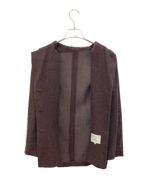 Burberry's（バーバリー）Burberry's (バーバリーズ) リネンブレンドテーラードジャケット ブラウン サイズ:42の古着・服飾アイテム