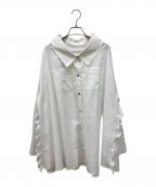 Cen.セン）の古着「サイドフリルシャツ」｜ホワイト