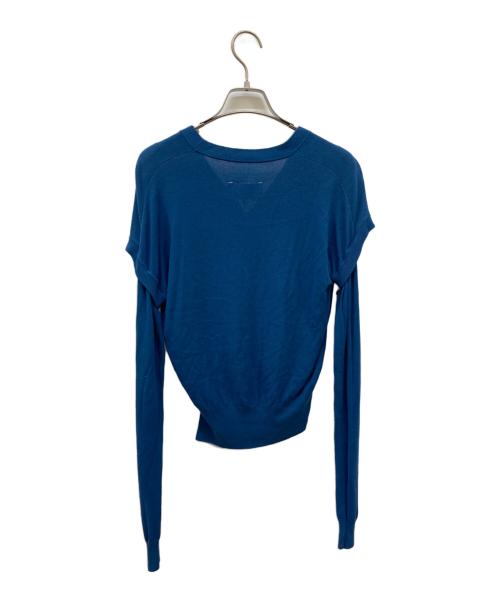 MM6 Maison Margiela（エムエムシックスメゾンマルジェラ）MM6 Maison Margiela (エムエムシックスメゾンマルジェラ) ショルダースリットカーディガン ブルー サイズ:Lの古着・服飾アイテム