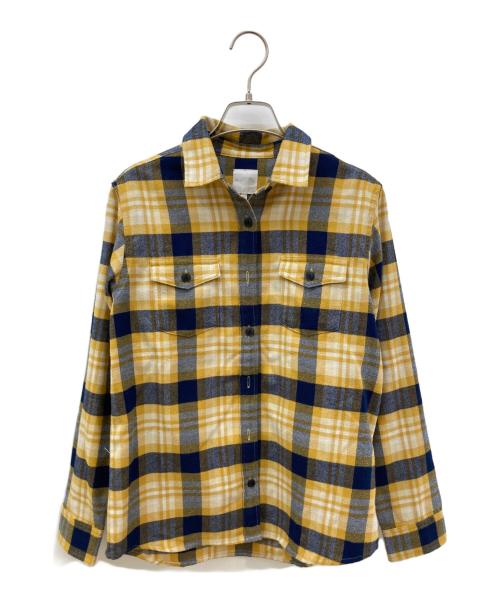 THE NORTH FACE（ザ ノース フェイス）THE NORTH FACE (ザ ノース フェイス) 長袖シャツ イエロー×ネイビー サイズ:Mの古着・服飾アイテム