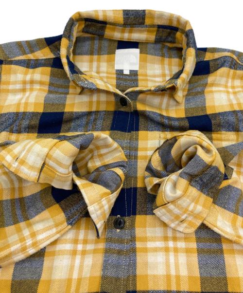 THE NORTH FACE（ザ ノース フェイス）THE NORTH FACE (ザ ノース フェイス) 長袖シャツ イエロー×ネイビー サイズ:Mの古着・服飾アイテム