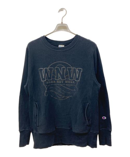 Champion（チャンピオン）Champion (チャンピオン) WNW 同色プリントスウェット ブラック サイズ:Mの古着・服飾アイテム